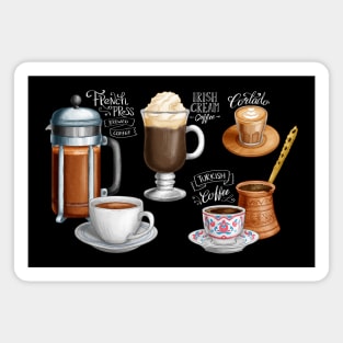 Hand Drawn Back Board Coffee Drinks Magnet